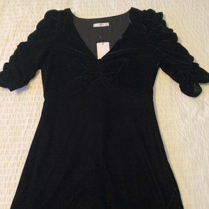 NWT Black velour cocktail dress Mango